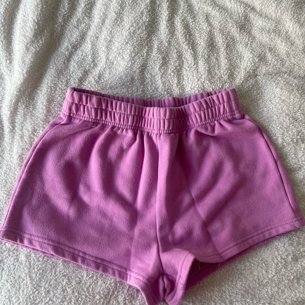 Vibrant Pink Athletic Shorts with Elastic Waistband